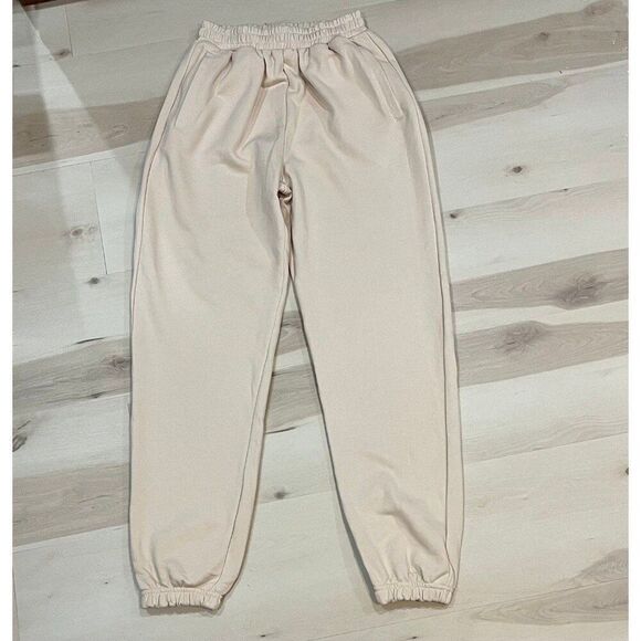 Naked Wardrobe Neutral Oatmeal Beige Oversized Pull On Joggers Sweatpants Fall - Picture 2 of 7